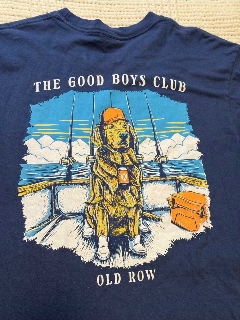 Old Row "The Good Boys Club" Deep Sea Fishing Tee 100% Cotton Size M